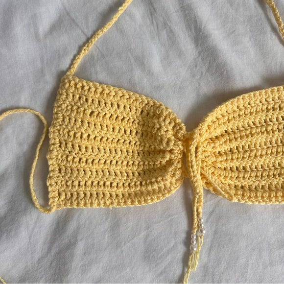 handmade crochet butter yellow bikini set - Picture 4 of 9